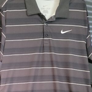 Nike Black and White Polo Shirt Performance Design